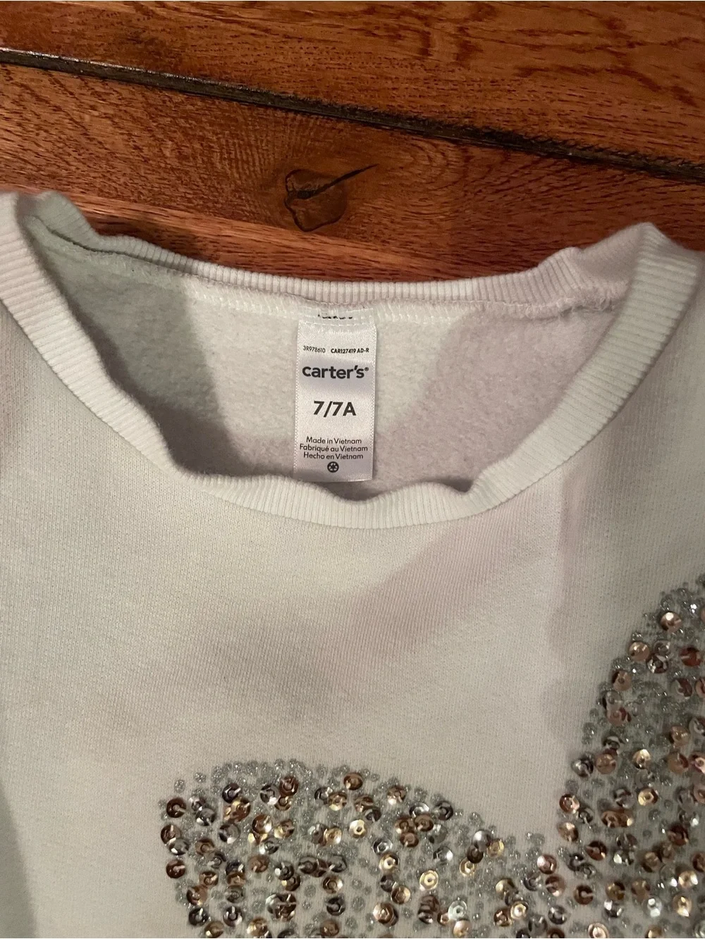 Carters Girls Metallic Legging & Sweatshirt Sets - Lavender & Cream Size 7